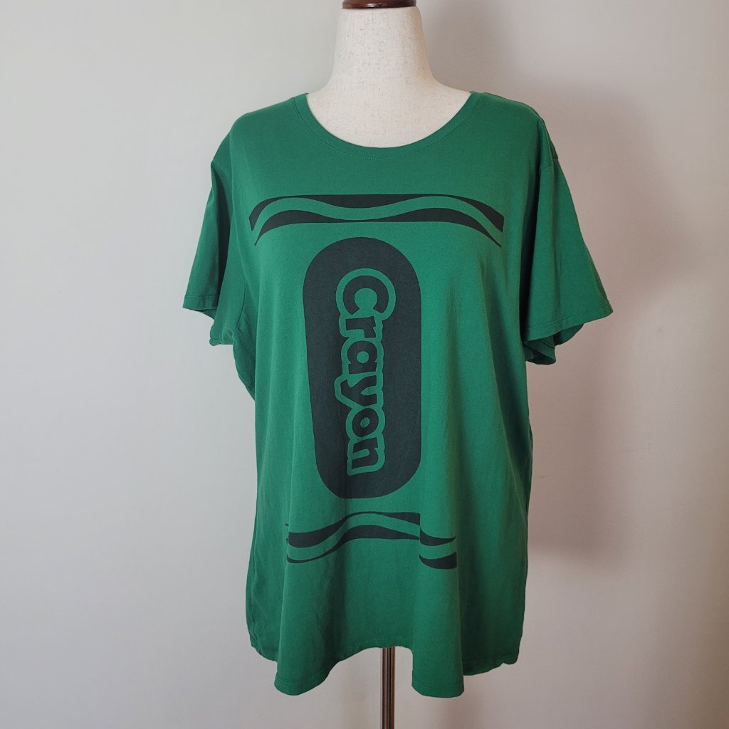 Port  Company Crayon TShirt Womens 3xl Bright Green Teacher Retro Top School
